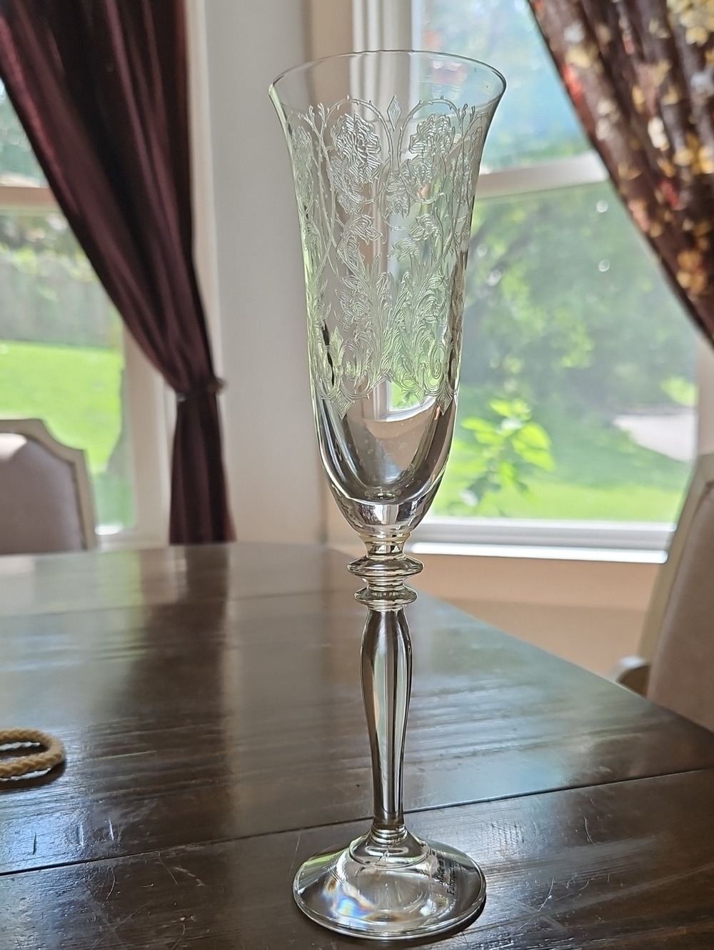 Anthropologie HORTA Etched Glass Flute Vase - Clear